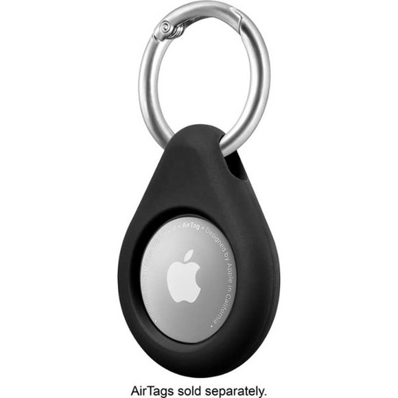 Insignia™ - Key Ring Case for Apple AirTag (4-Pack) - Black - Picture 3 of 5